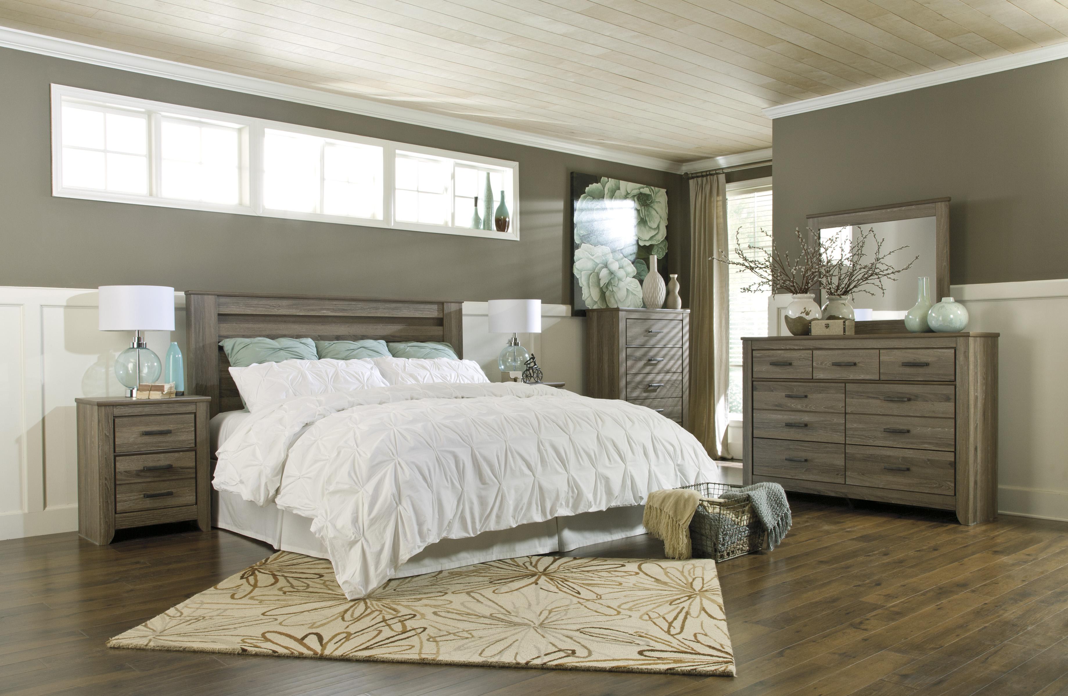 Signature Design by Ashley Zelen Rustic Tall Dresser & Bedroom Mirror